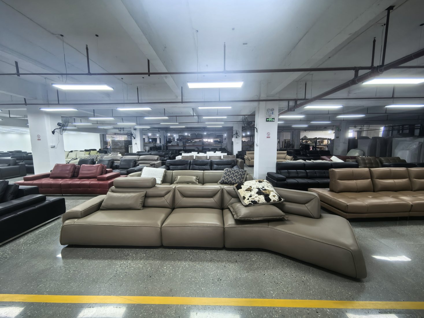 Finished sofa products in workshop