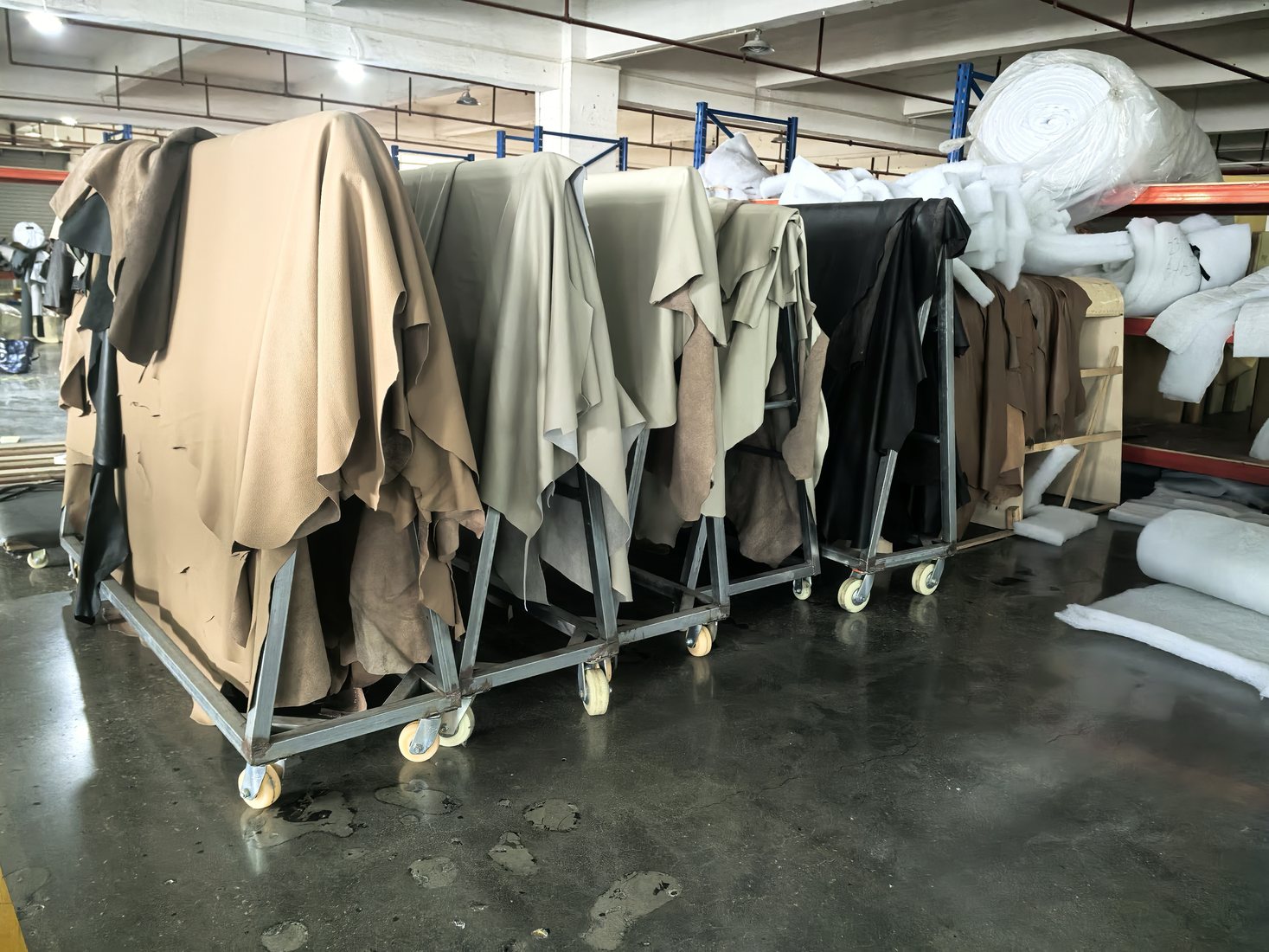 Leather and material area