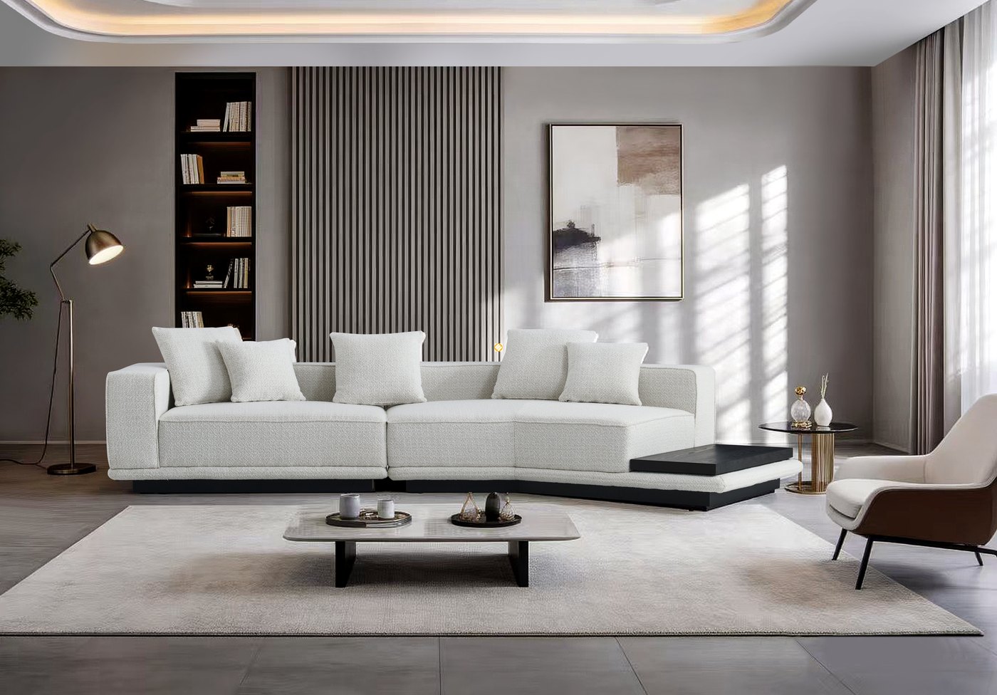 White sectional sofa