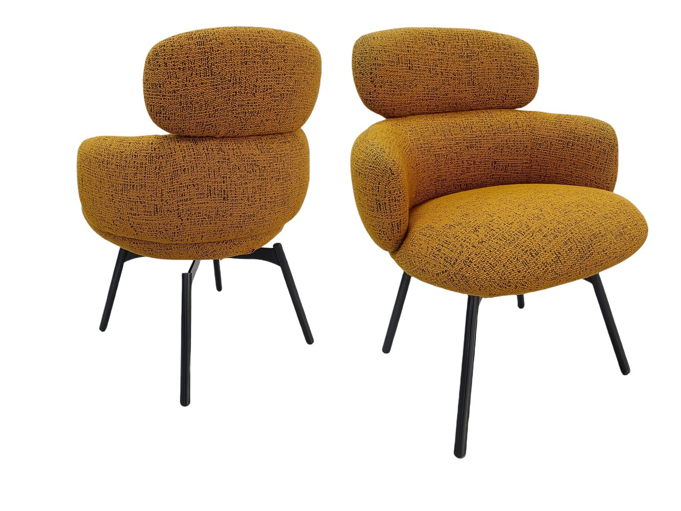 Orange upholstered accent chair
